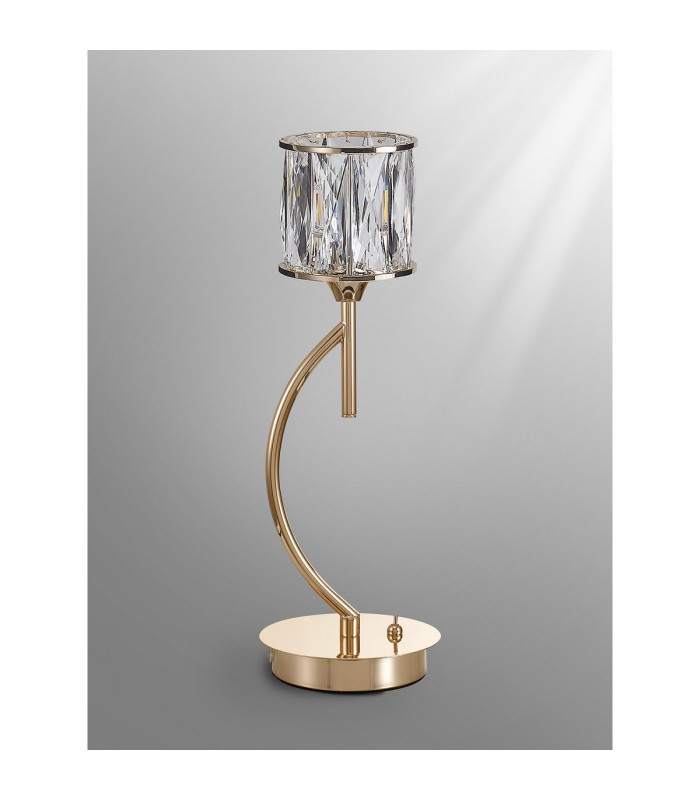 Keene 1 Light G9 Vertical Crystal Table Lamp French Gold & Clear Crystal Shade-9
