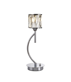 Keene 1 Light G9 Vertical Crystal Table Lamp Polished Chrome & Clear Crystal Shade-1