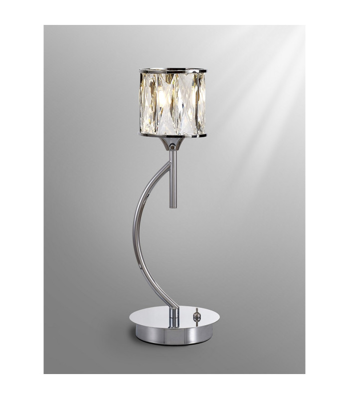 Keene 1 Light G9 Vertical Crystal Table Lamp Polished Chrome & Clear Crystal Shade-3
