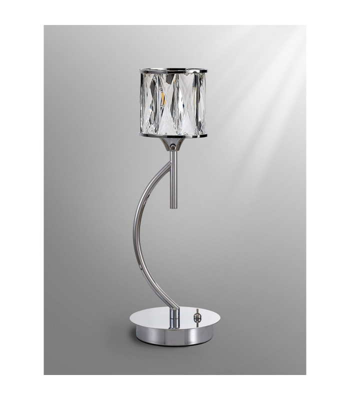 Keene 1 Light G9 Vertical Crystal Table Lamp Polished Chrome & Clear Crystal Shade-9
