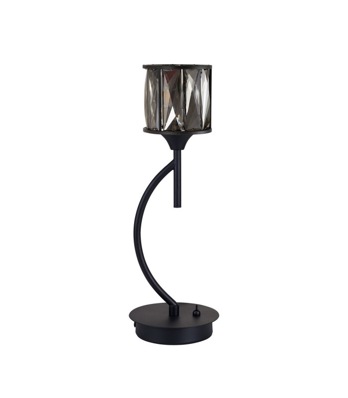 Keene 1 Light G9 Vertical Crystal Table Lamp Satin Black & Smoke Crystal Shade-4