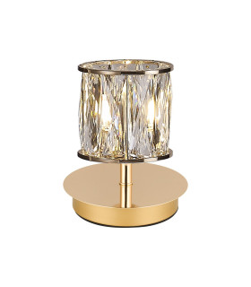 Keene 1 Light G9 Small Touch Switch Crystal Table Lamp French Gold & Clear Crystal Shade-1