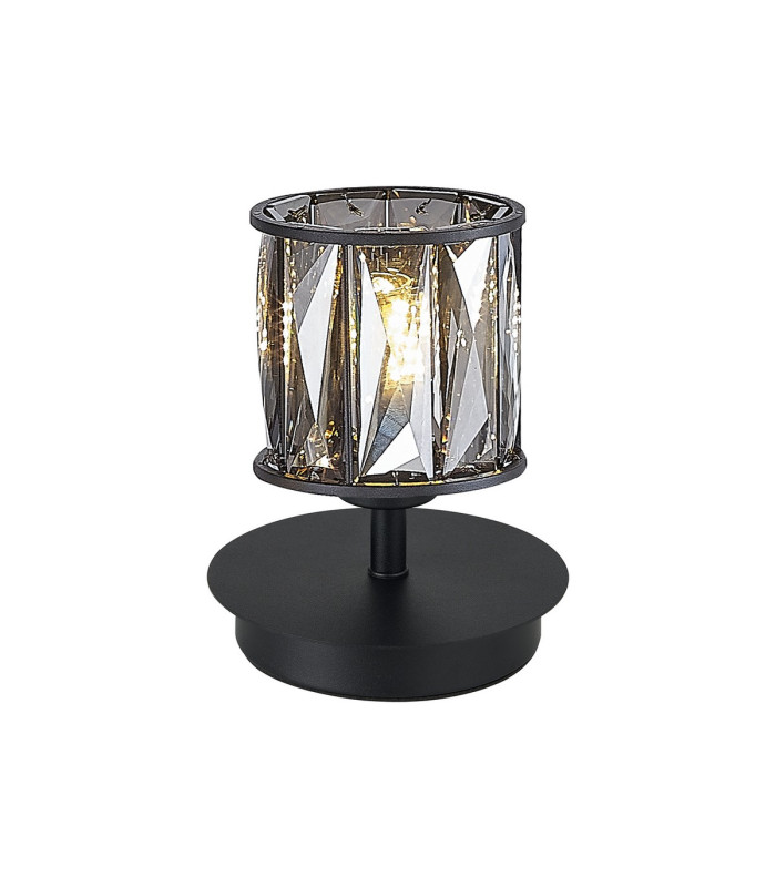 Keene 1 Light G9 Small Touch Switch Crystal Table Lamp Sand Black & Smoked Crystal Shade-1
