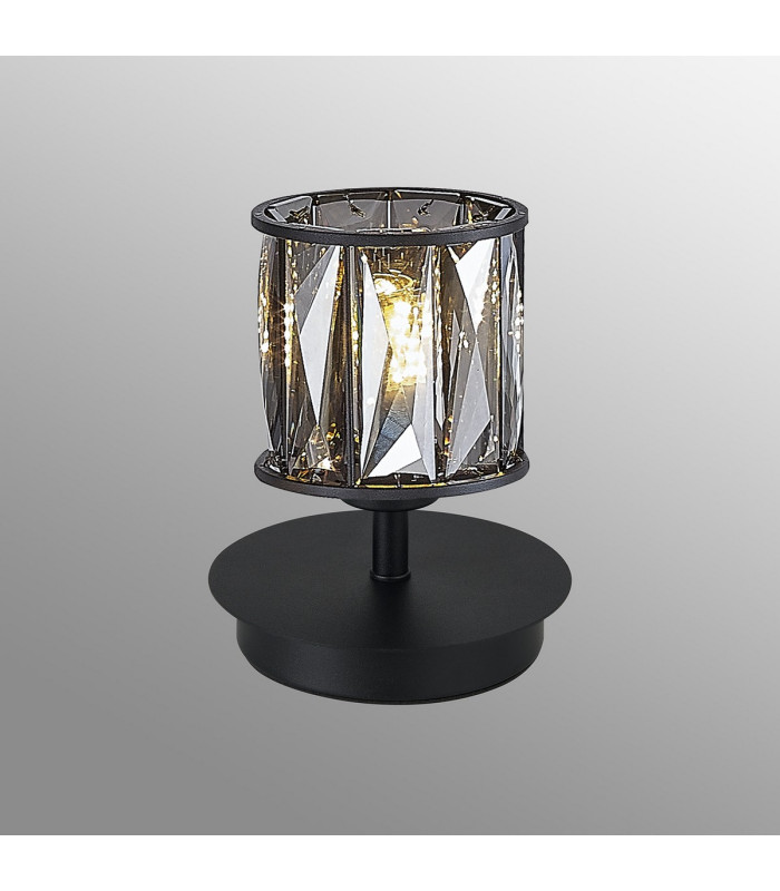 Keene 1 Light G9 Small Touch Switch Crystal Table Lamp Sand Black & Smoked Crystal Shade-3