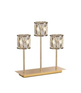 Keene 3 Light G9 Rectangular Touch Switch Crystal Table Lamp French Gold & Clear Crystal Shade-1