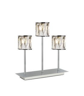 Keene 3 Light G9 Rectangular Touch Switch Crystal Table Lamp Polished Chrome & Clear Crystal Shade-1