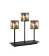 Keene 3 Light G9 Rectangular Touch Switch Crystal Table Lamp Sand Black & Smoked Crystal Shade-1