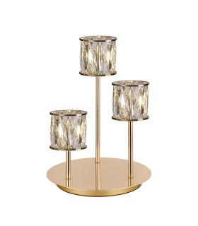 Keene 3 Light G9 Round Touch Switch Crystal Table Lamp French Gold & Clear Crystal Shade-1