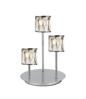 Keene 3 Light G9 Round Touch Switch Crystal Table Lamp Polished Chrome & Clear Crystal Shade-1