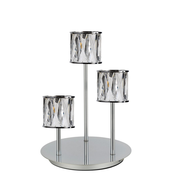 Keene 3 Light G9 Round Touch Switch Crystal Table Lamp Polished Chrome & Clear Crystal Shade-4