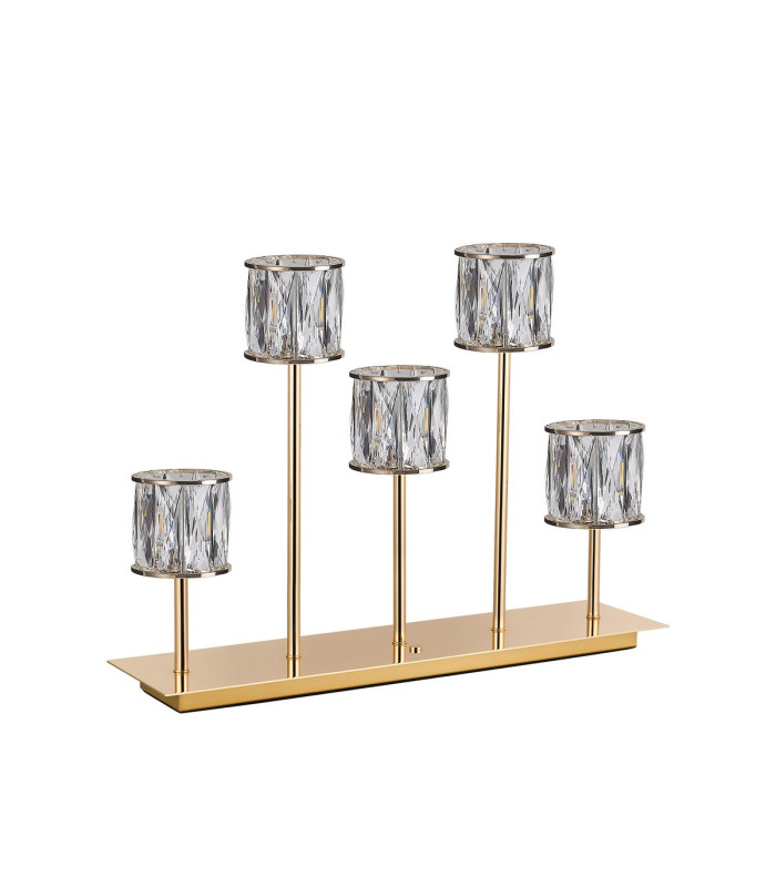 Keene 5 Light G9 Rectangular Touch Switch Crystal Table Lamp French Gold & Clear Crystal Shade-4