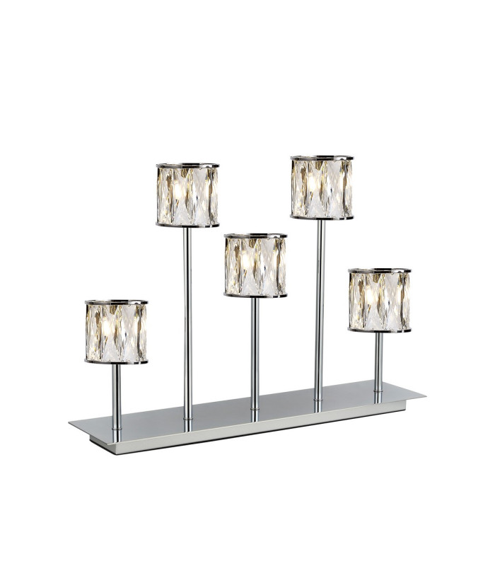 Keene 5 Light G9 Rectangular Touch Switch Crystal Table Lamp Polished Chrome & Clear Crystal Shade-1