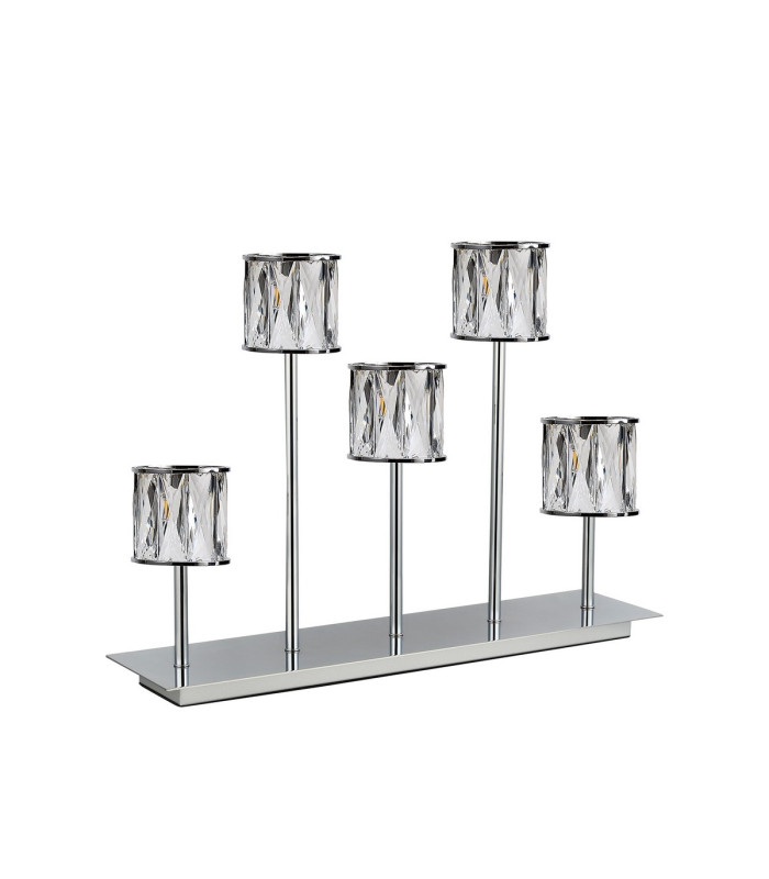 Keene 5 Light G9 Rectangular Touch Switch Crystal Table Lamp Polished Chrome & Clear Crystal Shade-4