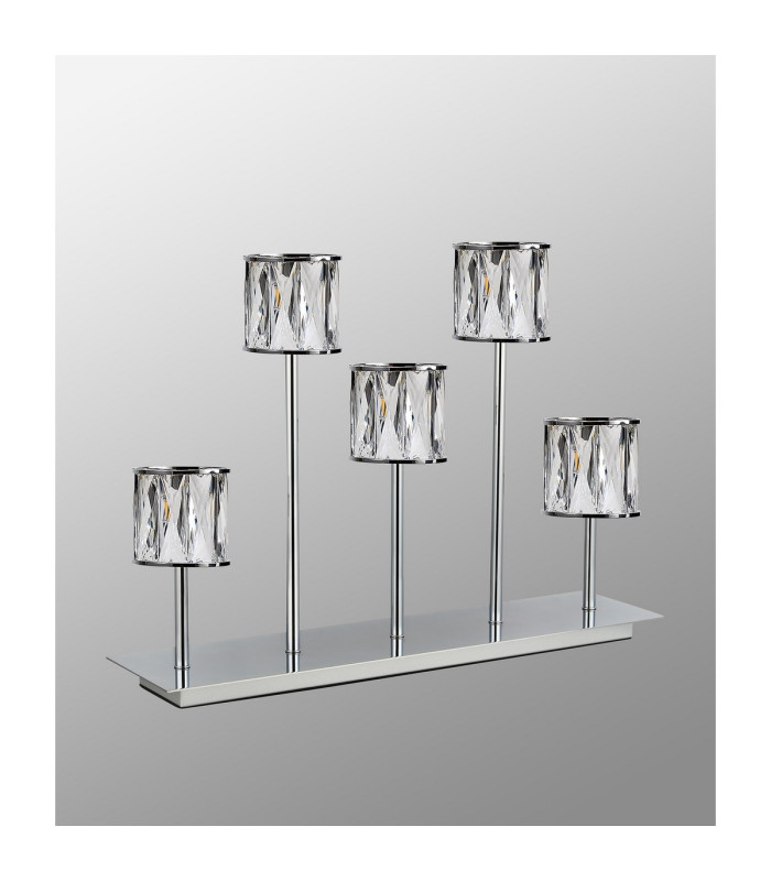 Keene 5 Light G9 Rectangular Touch Switch Crystal Table Lamp Polished Chrome & Clear Crystal Shade-9