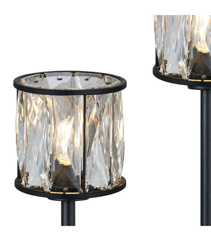 Keene 3 Light G9 Rectangular Touch Switch Crystal Table Lamp Sand Black & Clear Crystal Shade-5