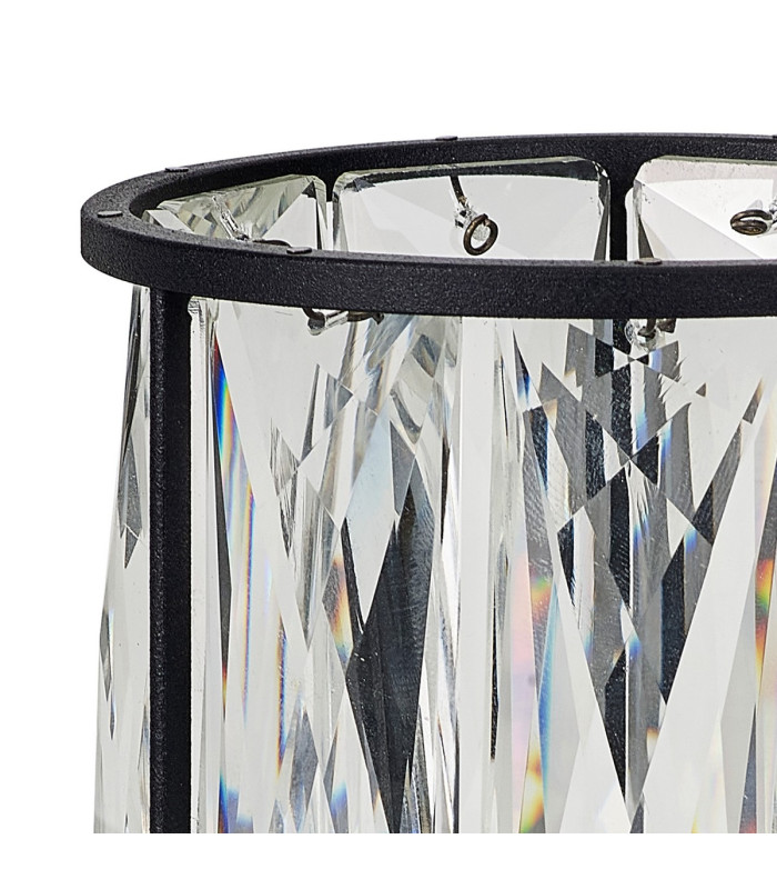 Keene 3 Light G9 Rectangular Touch Switch Crystal Table Lamp Sand Black & Clear Crystal Shade-10