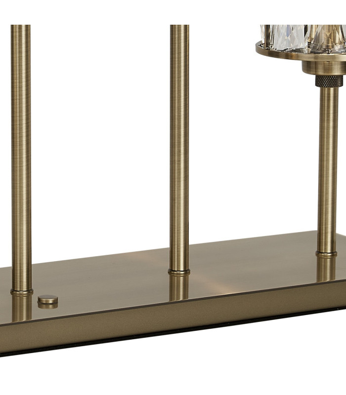 Keene 5 Light G9 Rectangular Touch Switch Crystal Table Lamp Antique Brass & Clear Crystal Shade-9