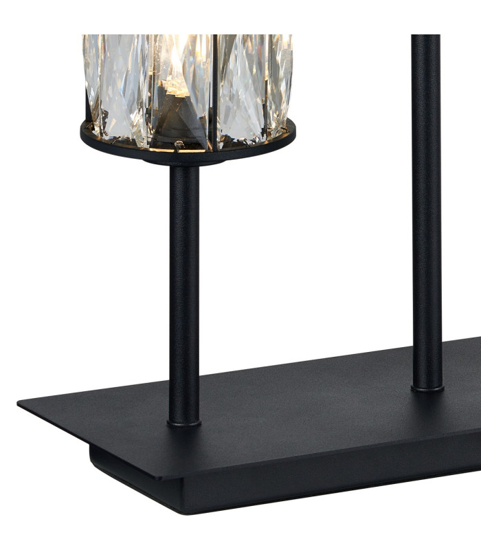 Keene 5 Light G9 Rectangular Touch Switch Crystal Table Lamp Sand Black & Clear Crystal Shade-7