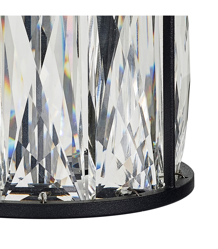 Keene 5 Light G9 Rectangular Touch Switch Crystal Table Lamp Sand Black & Clear Crystal Shade-12