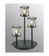 Keene 3 Light G9 Round Touch Switch Crystal Table Lamp Sand Black & Clear Crystal Shade-3