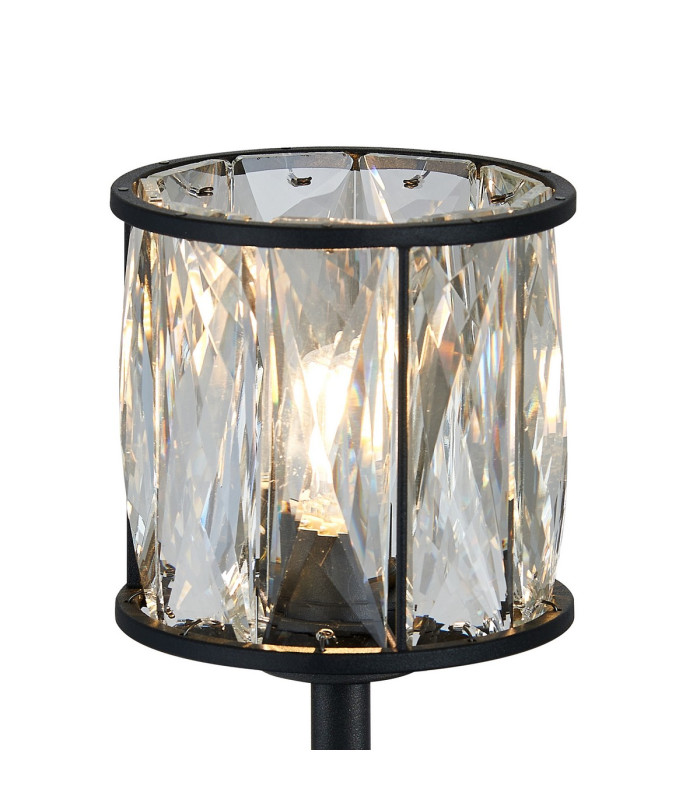 Keene 3 Light G9 Round Touch Switch Crystal Table Lamp Sand Black & Clear Crystal Shade-6