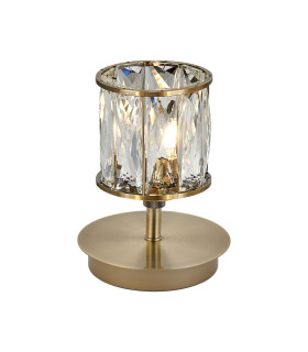 Keene 1 Light G9 Small Touch Switch Crystal Table Lamp Antique Brass & Clear Crystal Shade-1