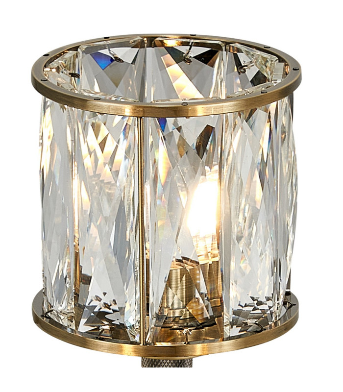 Keene 1 Light G9 Small Touch Switch Crystal Table Lamp Antique Brass & Clear Crystal Shade-5