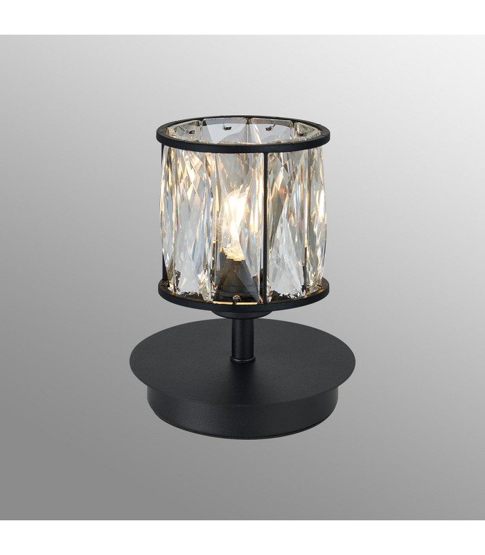 Keene 1 Light G9 Small Touch Switch Crystal Table Lamp Sand Black & Clear Crystal Shade-3