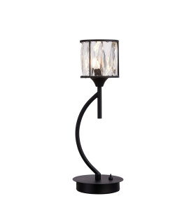 Keene 1 Light G9 Vertical Crystal Table Lamp Sand Black & Clear Crystal Shade-1