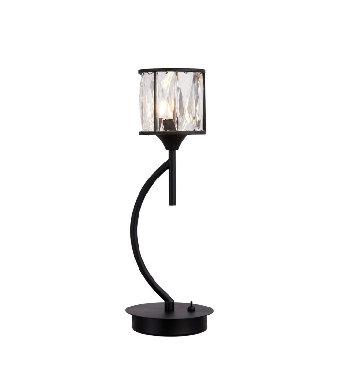 Keene 1 Light G9 Vertical Crystal Table Lamp Sand Black & Clear Crystal Shade-1