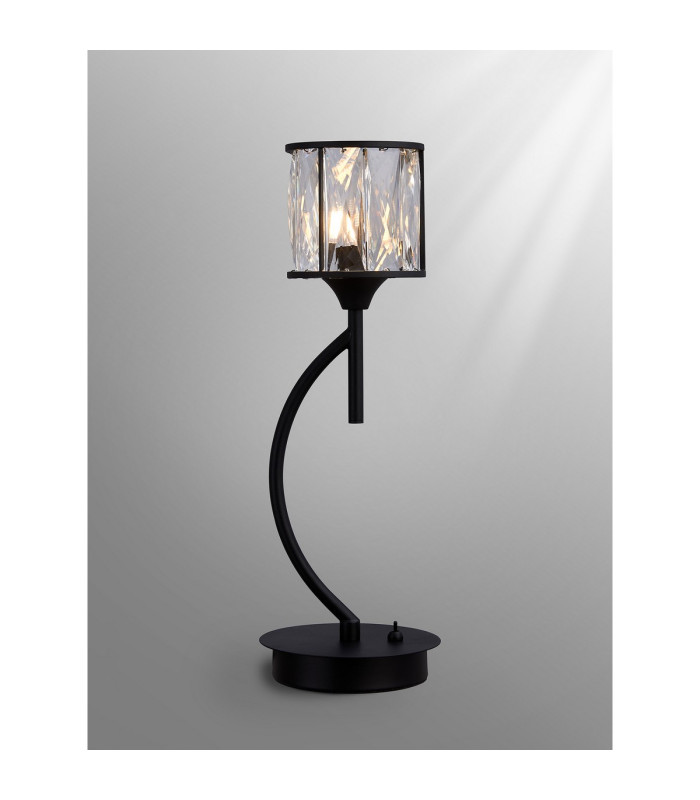 Keene 1 Light G9 Vertical Crystal Table Lamp Sand Black & Clear Crystal Shade-3