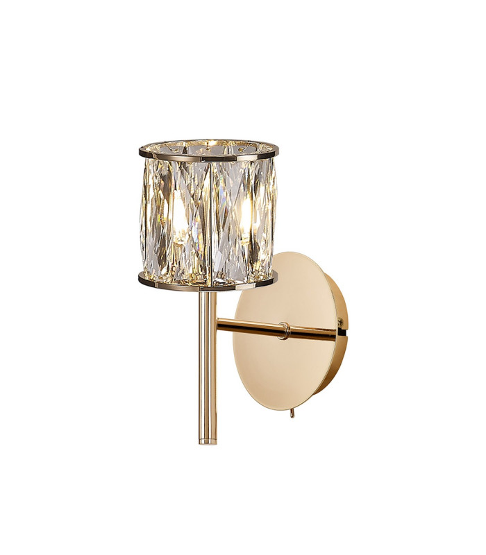 Keene 1 Light G9 Switched Wall Lamp French Gold / Clear Crystal Shade-1