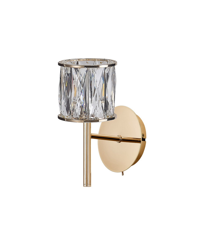 Keene 1 Light G9 Switched Wall Lamp French Gold / Clear Crystal Shade-3