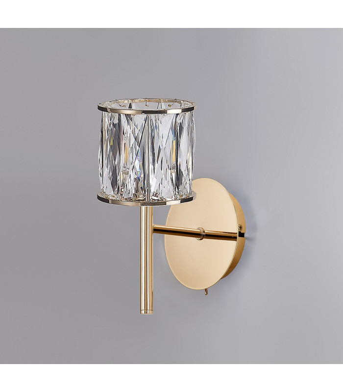 Keene 1 Light G9 Switched Wall Lamp French Gold / Clear Crystal Shade-8