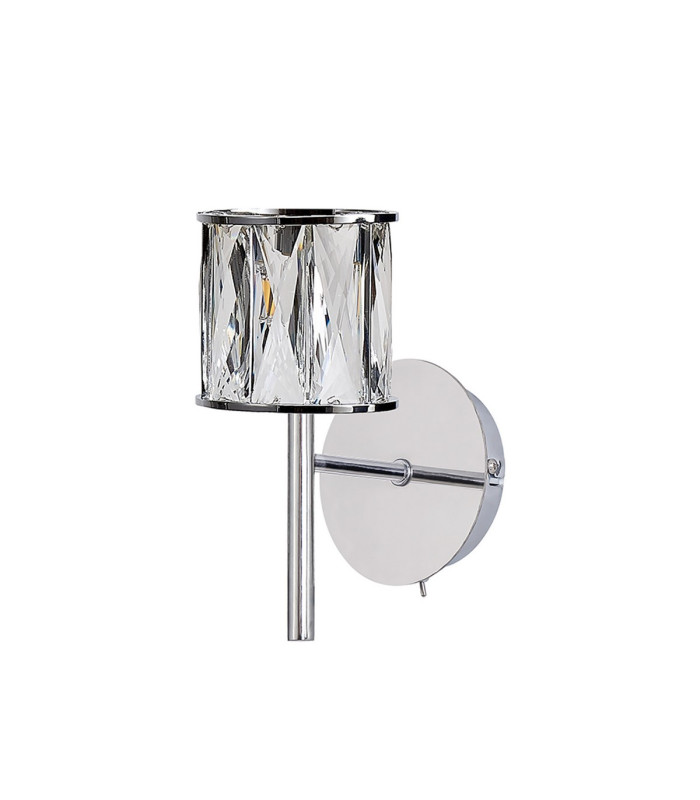 Keene 1 Light G9 Switched Wall Lamp Polished Chrome / Clear Crystal Shade-4