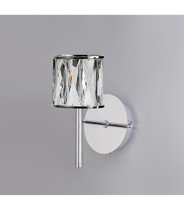Keene 1 Light G9 Switched Wall Lamp Polished Chrome / Clear Crystal Shade-10