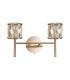 Keene 2 Light G9 Switched Wall Lamp French Gold / Clear Crystal Shade-1
