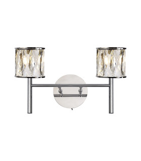 Keene 2 Light G9 Switched Wall Lamp Polished Chrome / Clear Crystal Shade-1