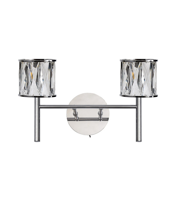Keene 2 Light G9 Switched Wall Lamp Polished Chrome / Clear Crystal Shade-4