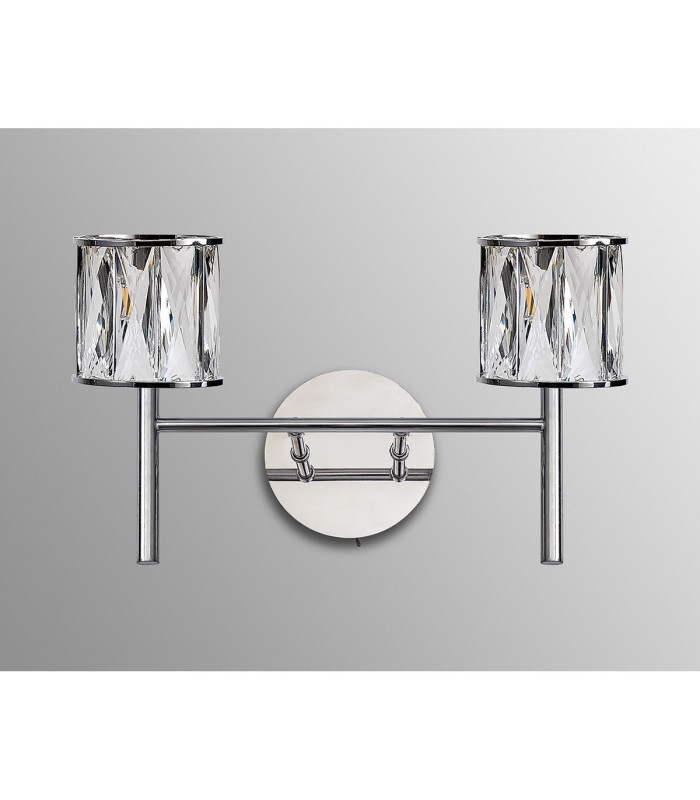 Keene 2 Light G9 Switched Wall Lamp Polished Chrome / Clear Crystal Shade-10