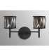 Keene 2 Light G9 Switched Wall Lamp Satin Black / Smoke Crystal Shade-9