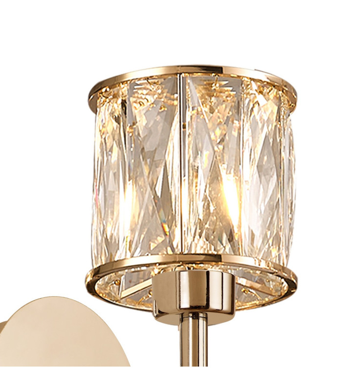 Keene 2 Light G9 Switched Up / Down Wall Lamp French Gold / Clear Crystal Shade-8