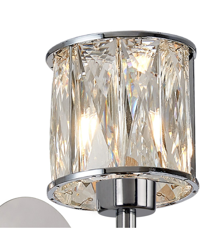Keene 2 Light G9 Switched Up / Down Wall Lamp Polished Chrome / Clear Crystal Shade-5