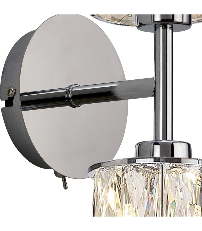 Keene 2 Light G9 Switched Up / Down Wall Lamp Polished Chrome / Clear Crystal Shade-6