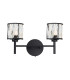 Keene 2 Light G9 Switched Wall Lamp Sand Black / Clear Crystal Shade-1