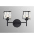 Keene 2 Light G9 Switched Wall Lamp Sand Black / Clear Crystal Shade-3