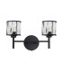 Keene 2 Light G9 Switched Wall Lamp Sand Black / Clear Crystal Shade-4