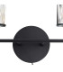Keene 2 Light G9 Switched Wall Lamp Sand Black / Clear Crystal Shade-5