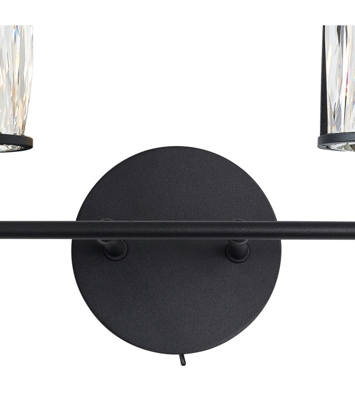 Keene 2 Light G9 Switched Wall Lamp Sand Black / Clear Crystal Shade-5