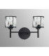 Keene 2 Light G9 Switched Wall Lamp Sand Black / Clear Crystal Shade-12